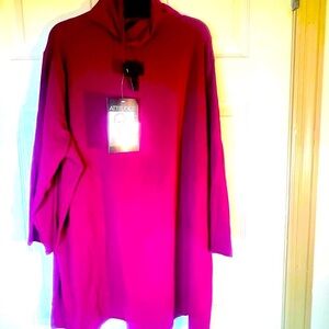 Attitude  by Renee Purple Long Sleeves Cow-neck Blouse